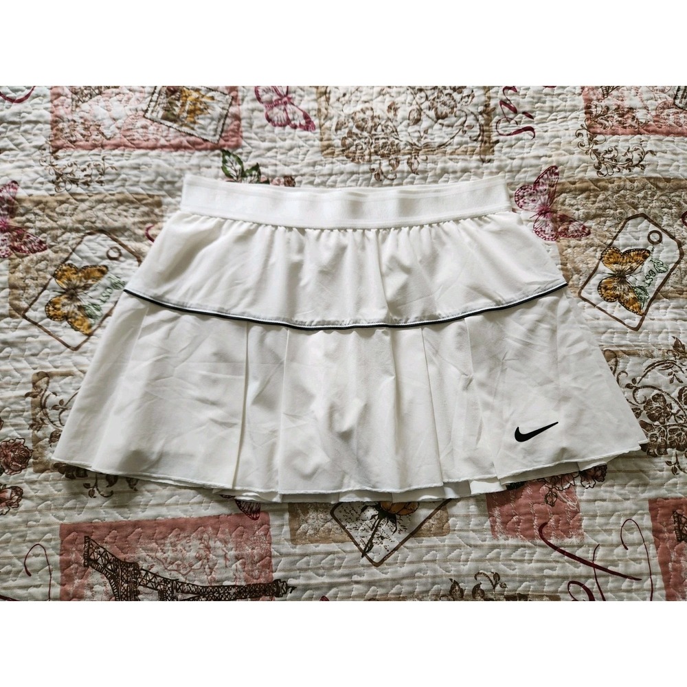 Nike Womens Pull-on Mini Skort Elastic Waist Skirt White Size L‎